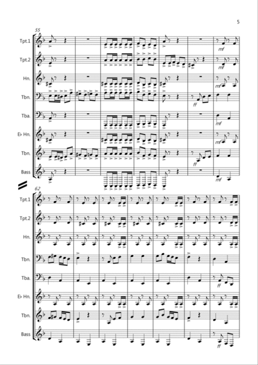 Flamenco Fantastico for Brass Quintet Brass Quintet scores gallery preview page 5