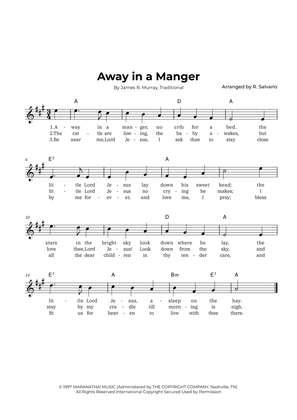 Book cover for Away in a Manger (Key of A Major)