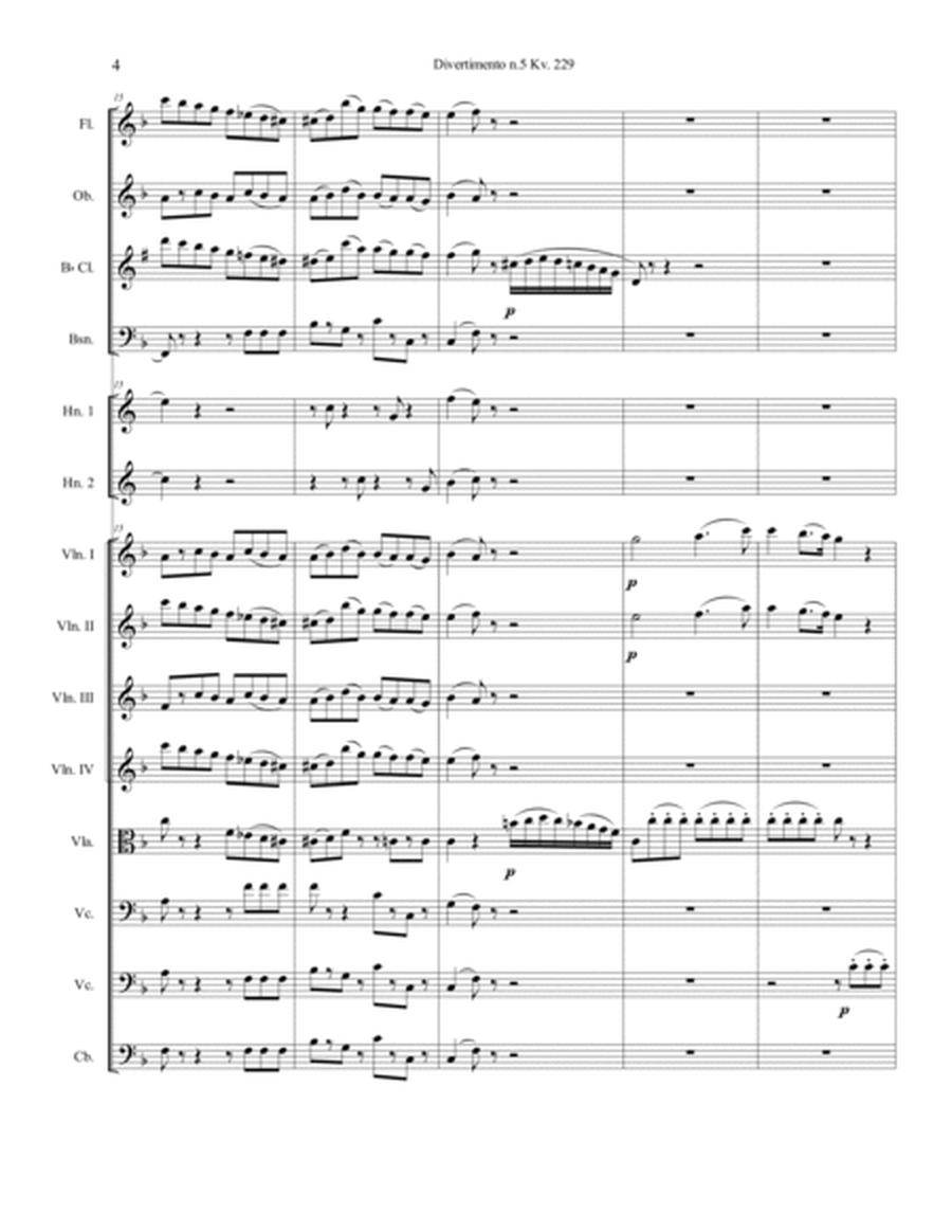 Mozart Divertimento kv. 229 n5 for orchestra image number null