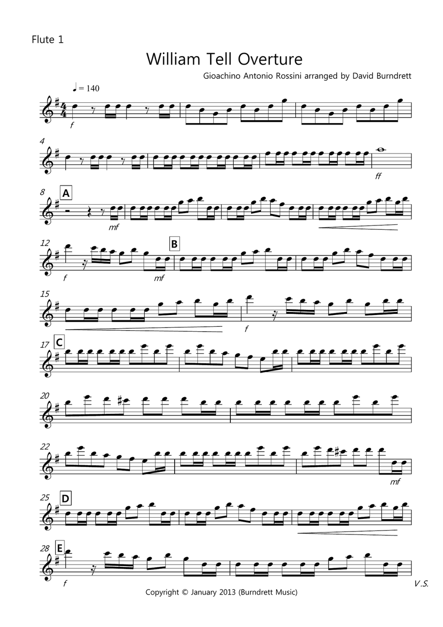 William Tell Overture for Flute Trio Flute Solo scores gallery preview page 4