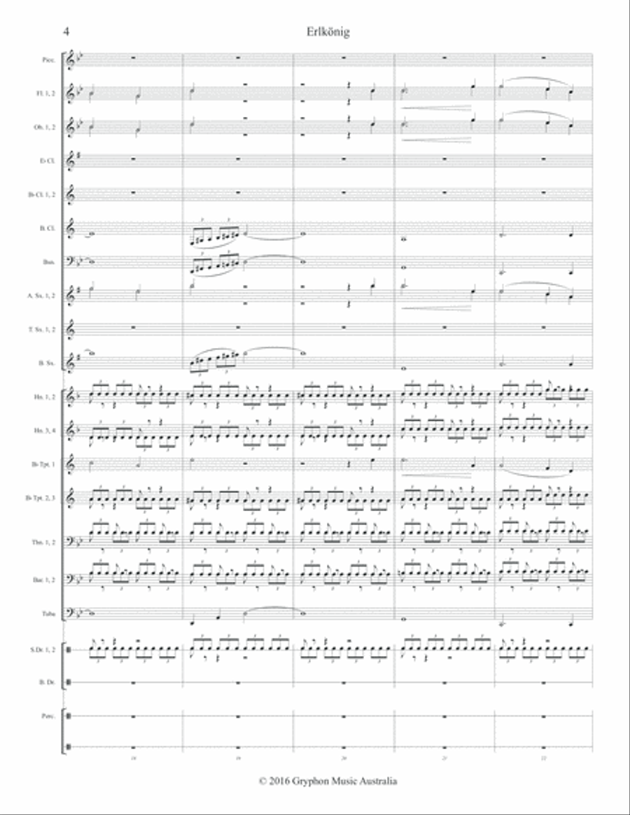 Franz Schubert's Erlkönig (Erl King) arranged for Concert Band Concert Band scores gallery preview page 6