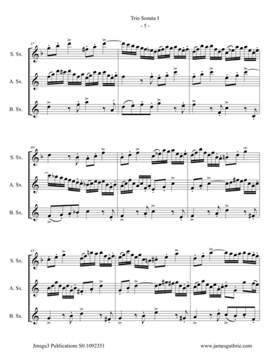 BACH: Six Trio Sonatas BWV 525-530 for Sax Trio image number null
