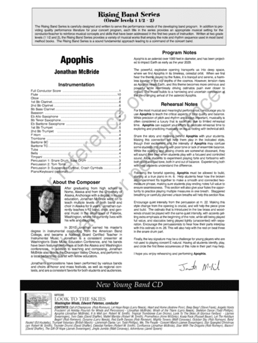 Apophis Apophis Concert Band scores gallery preview page 3