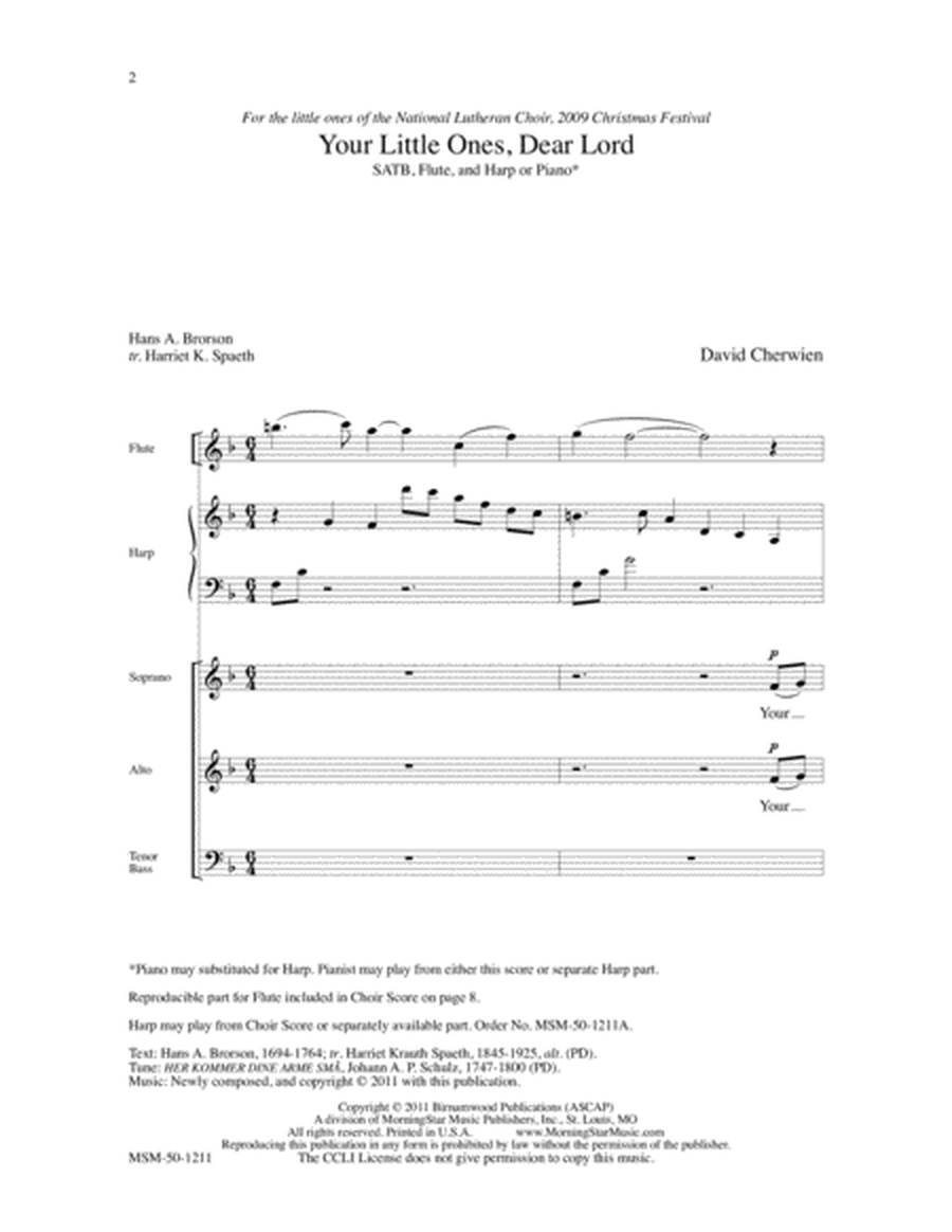 Your Little Ones, Dear Lord (Choral Score) image number null