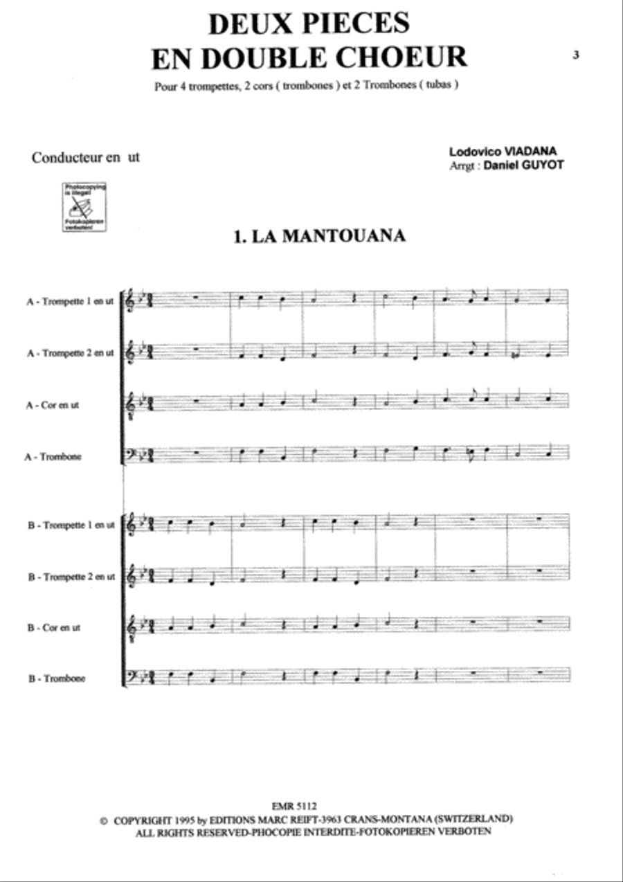 Deux Pieces en Double Choeur