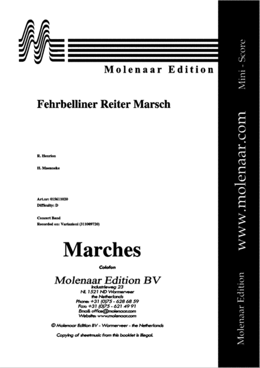 Fehrbelliner Reiter Marsch Concert Band scores gallery preview page 2