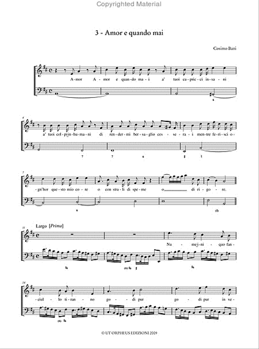 Cantatas for Soprano and Continuo. The unica from the 17th Century ms. from the Università degli Studi di Perugia Voice scores gallery preview page 4