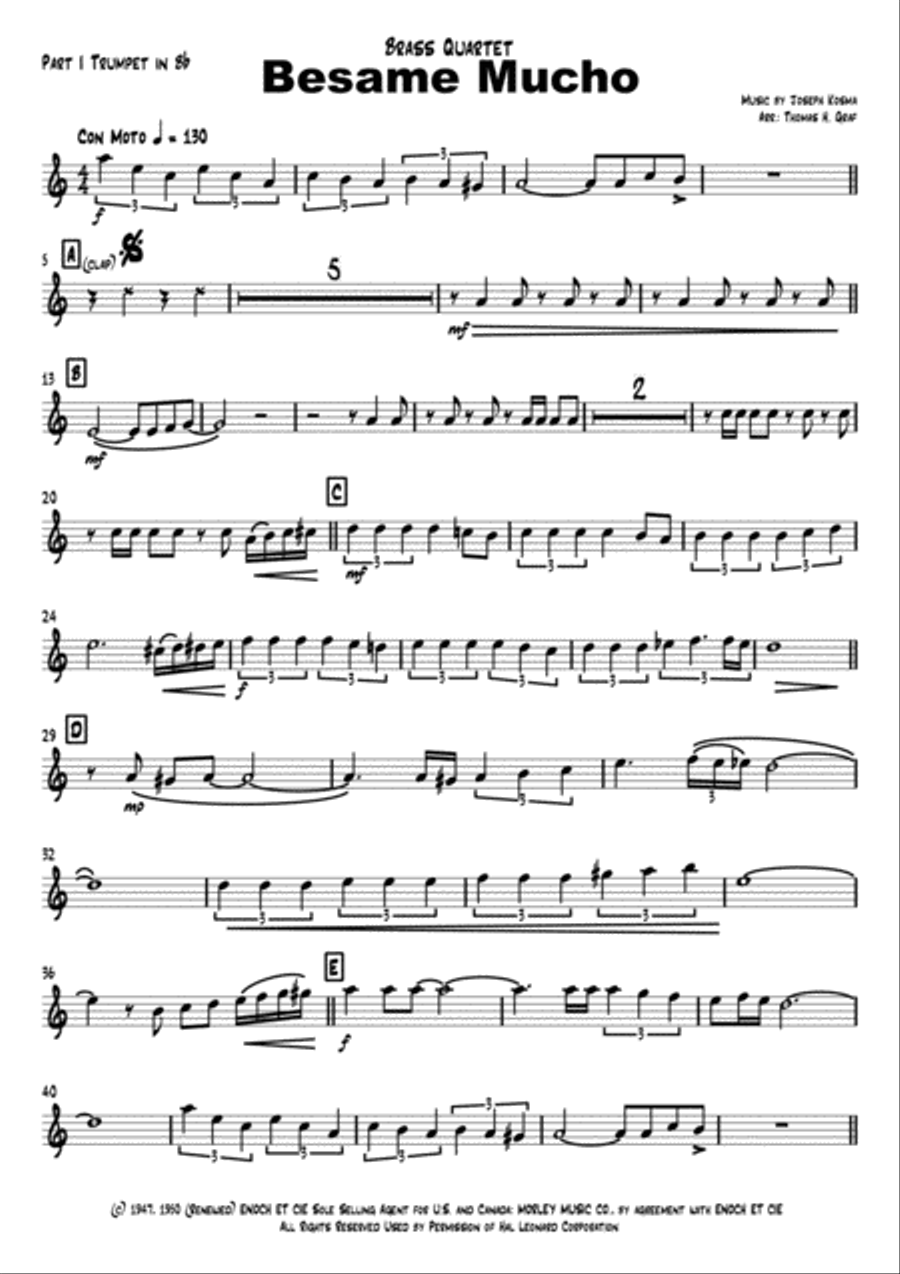 Besame Mucho (Kiss Me Much) Euphonium scores gallery preview page 6