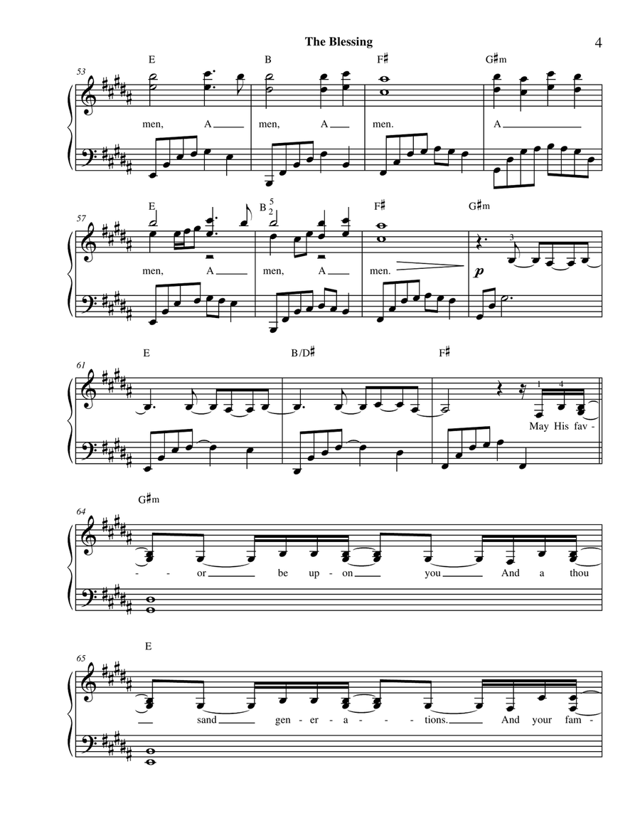 The Blessing Piano Solo scores gallery preview page 5