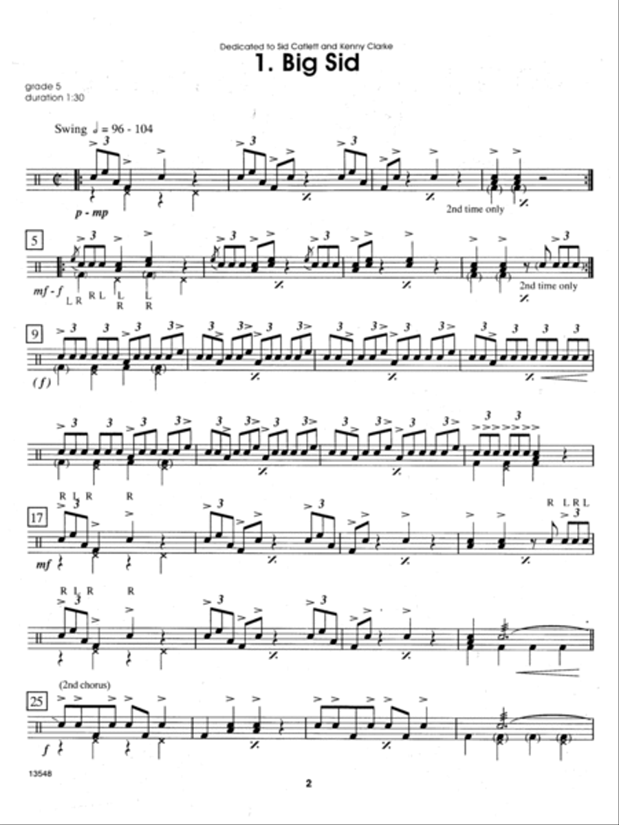 Jazz Solos For Drum Set, Volume 1