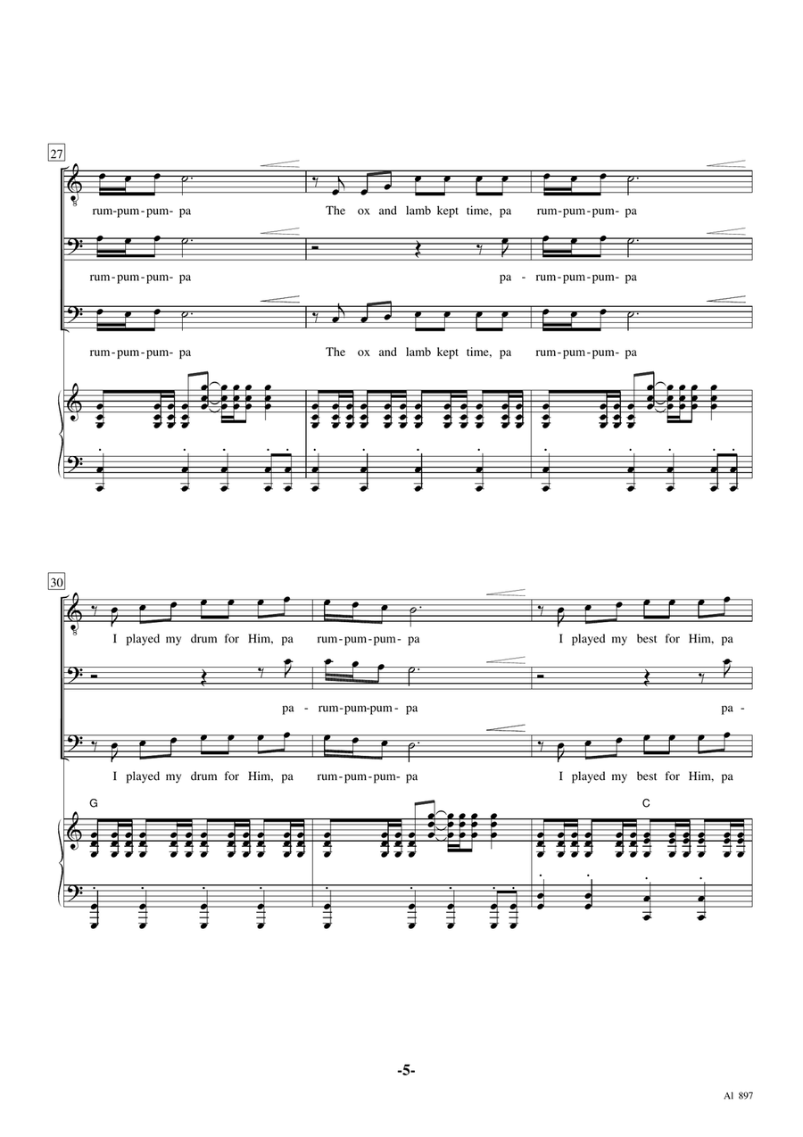 The Little Drummer Boy 3-Part scores gallery preview page 5