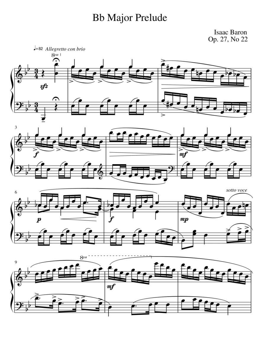 Prelude in Bb Major Op. 27, No. 22 image number null