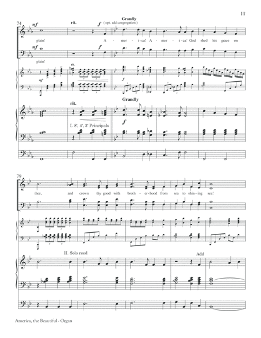 America, the Beautiful America, the Beautiful Choir scores gallery preview page 11