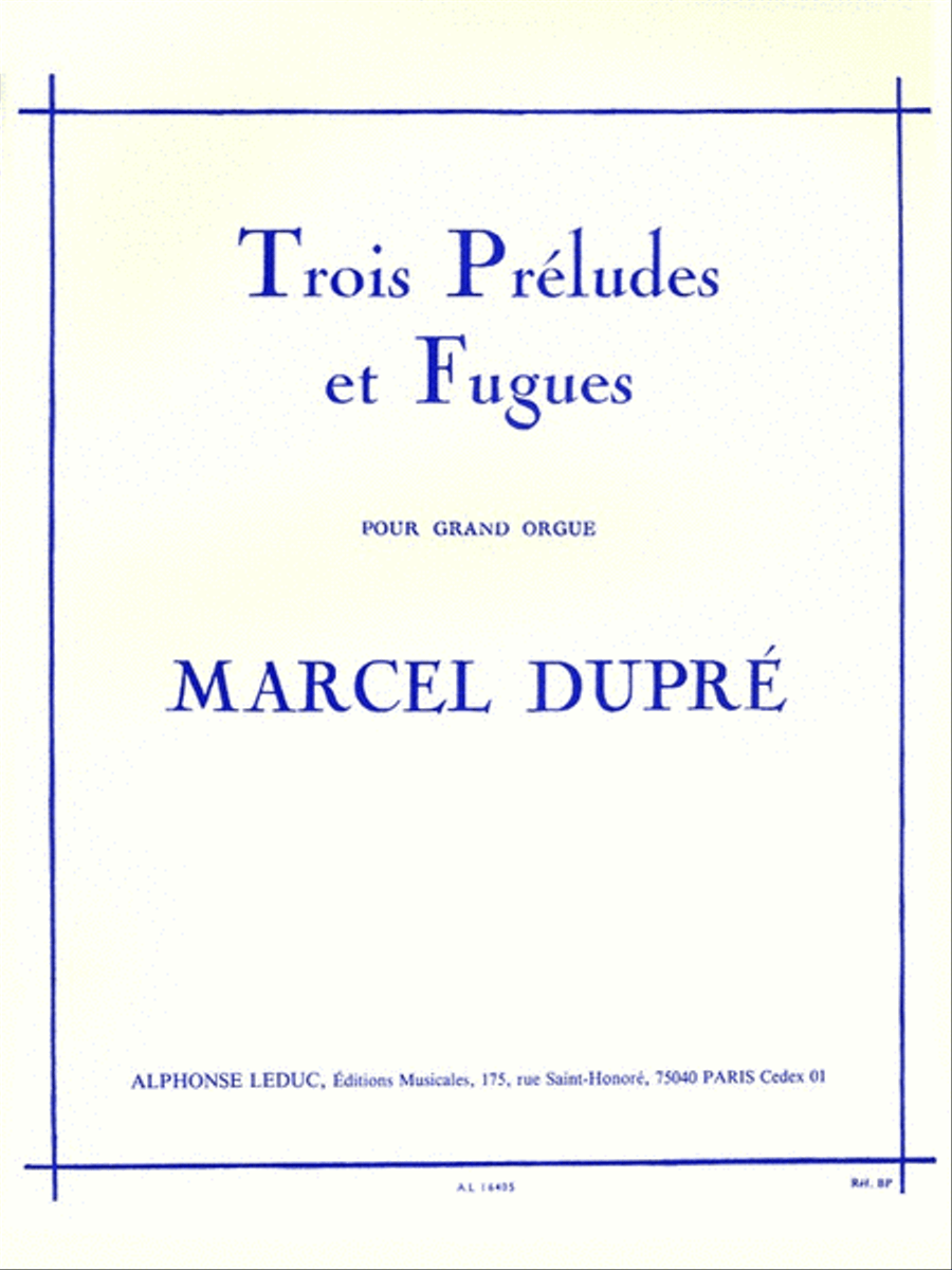 Trois Preludes et Fugues Organ scores gallery preview page 1