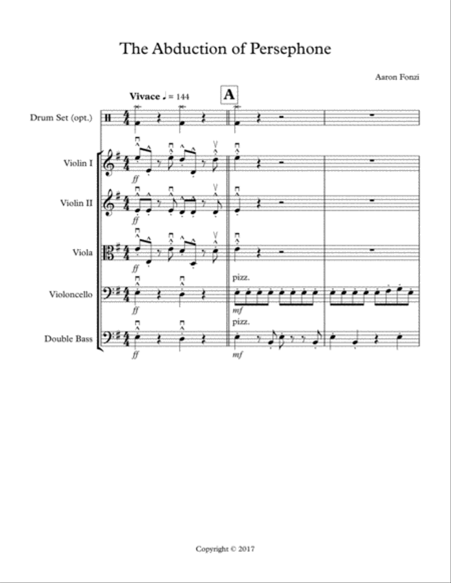 The Abduction of Persephone (for String Orchestra) String Orchestra scores gallery preview page 2