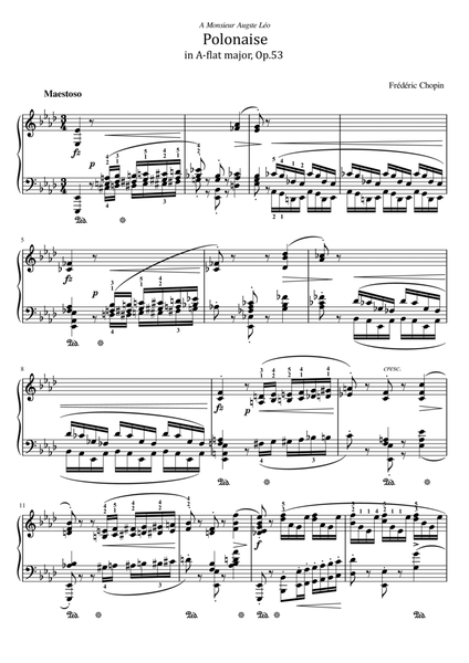 Chopin - Polonaise No.6 in A-flat major, Op.53 'Heroic' - Original For Piano Solo With Fingered image number null