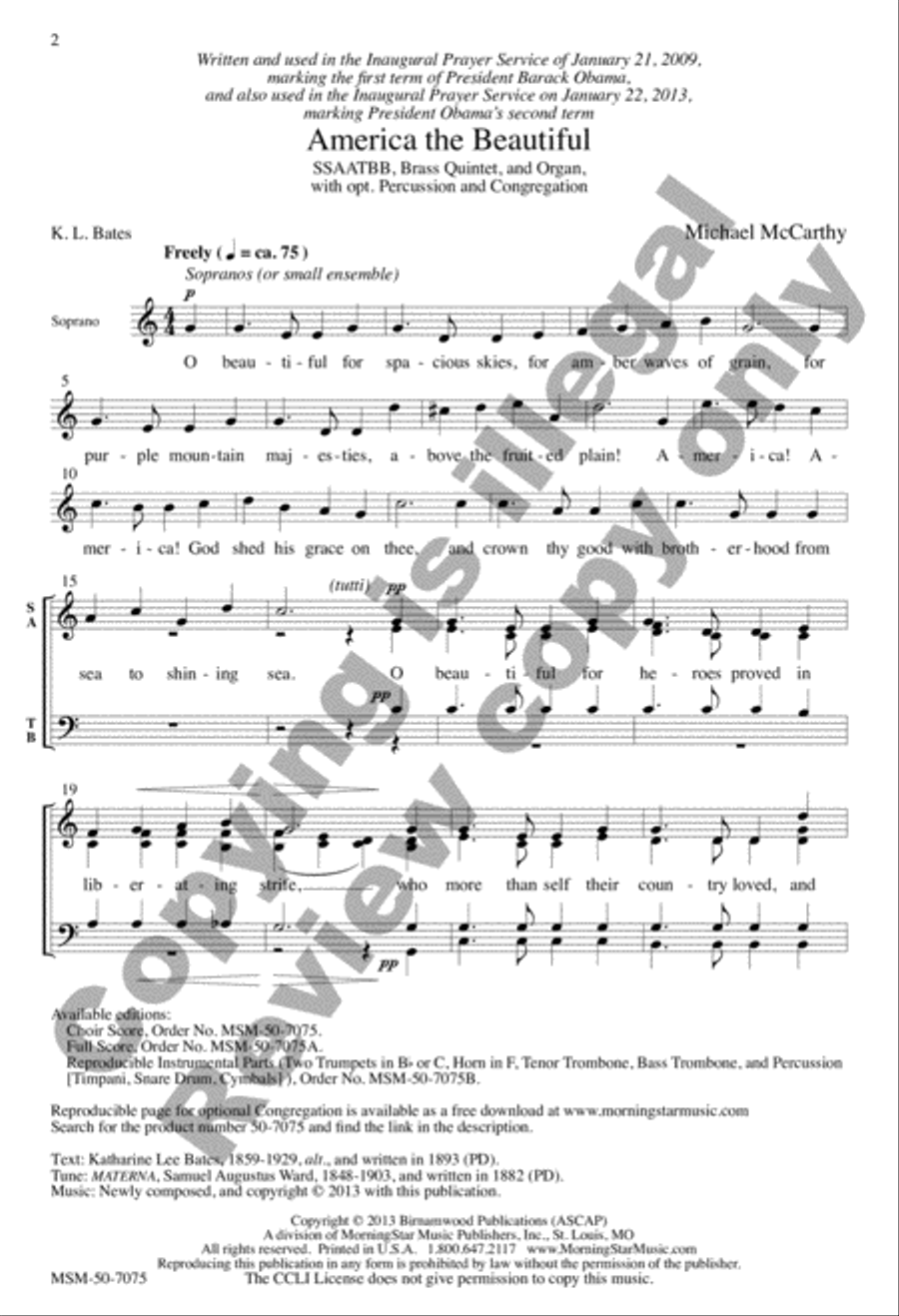 America the Beautiful America the Beautiful Divisi scores gallery preview page 2