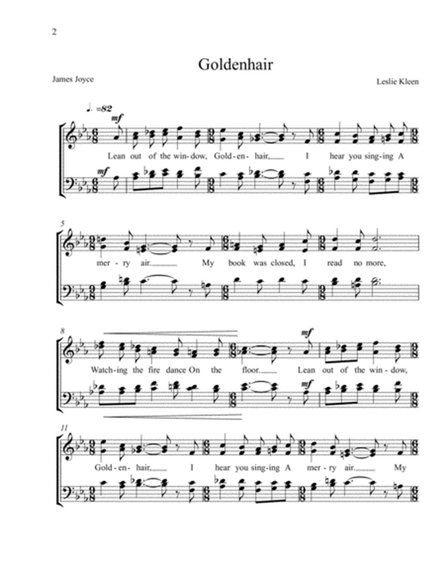 Goldenhair for SATB a cappella