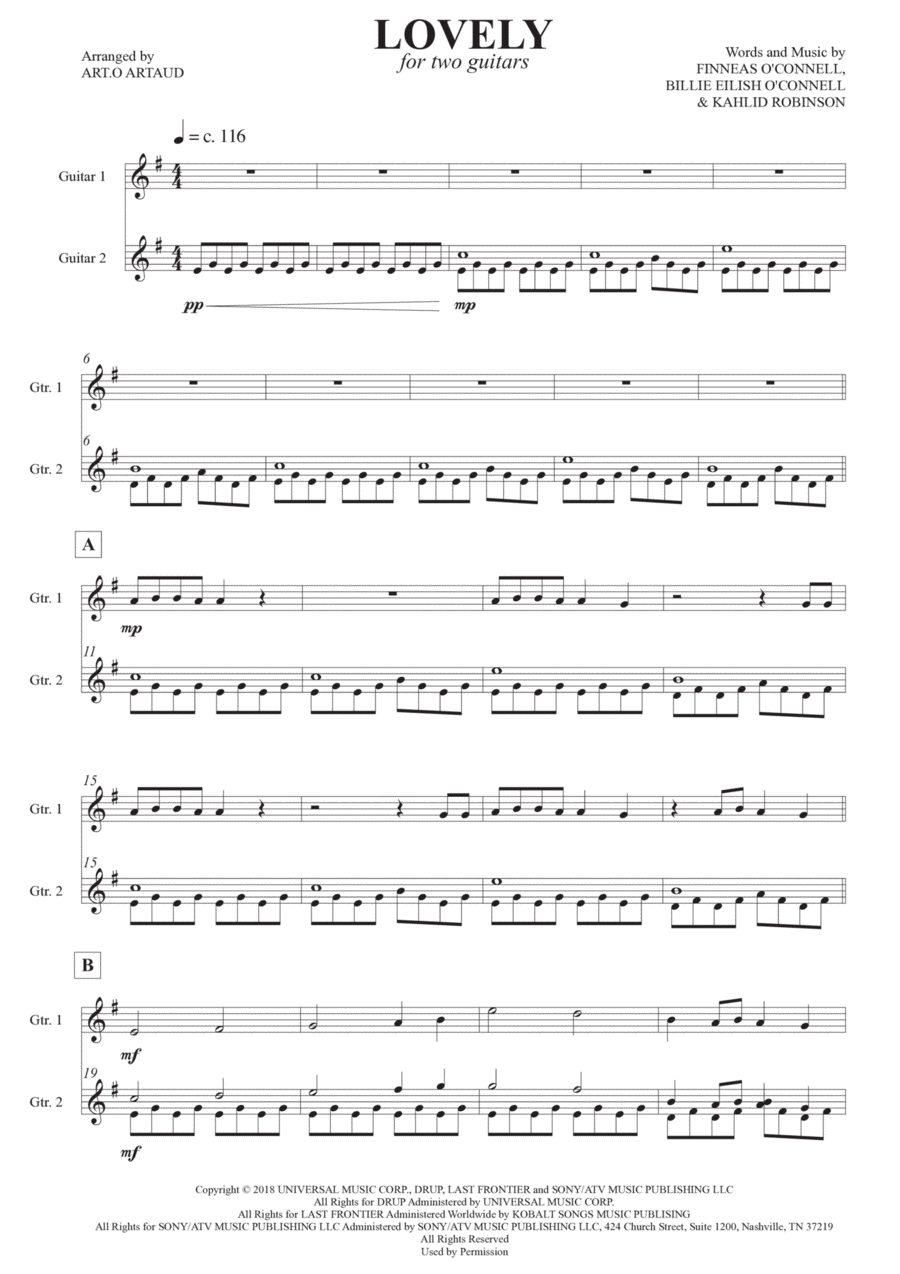 Lovely Guitar scores gallery preview page 1