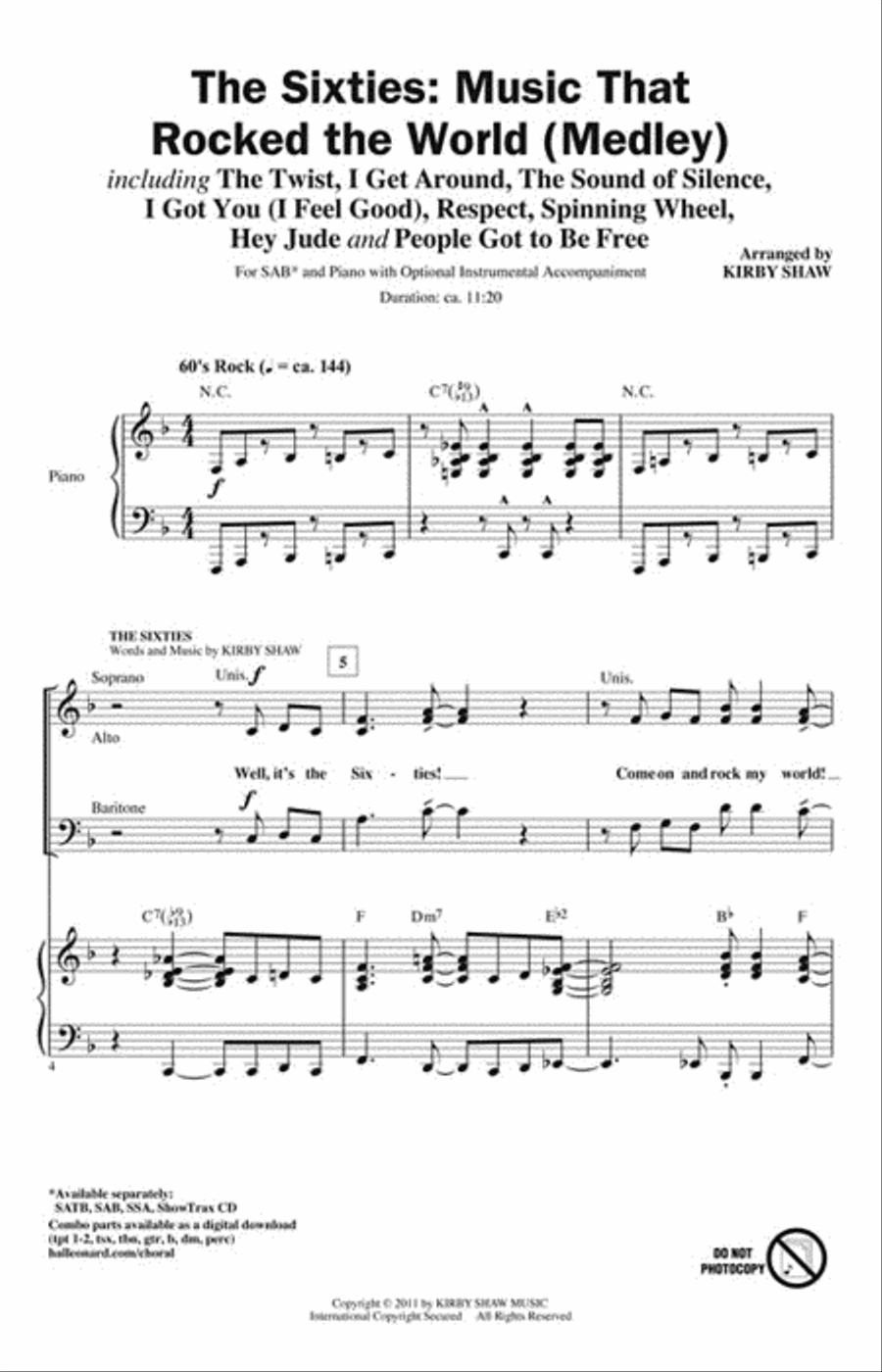 The Sixties: Music that Rocked the World 3-Part scores gallery preview page 2