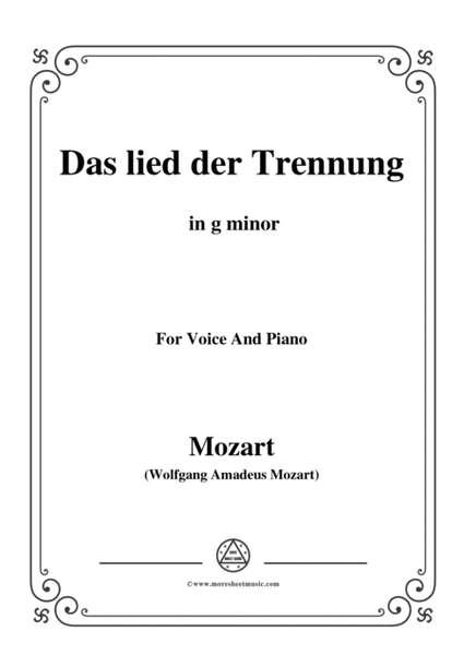 Mozart-Das lied der trennung,in g minor,for Voice and Piano image number null