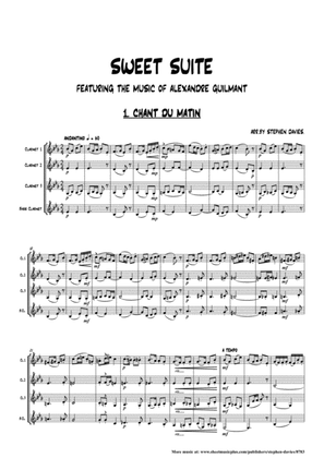 Sweet Suite,featuring the music of Alexandre Guilmant for Clarinet Quartet.