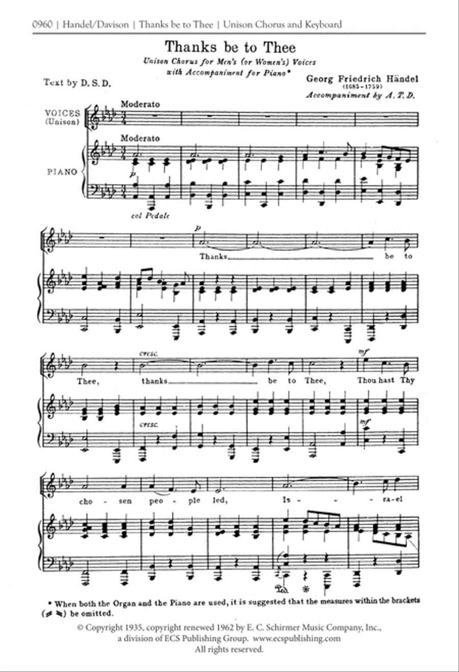 Thanks Be To Thee Unison Choir scores gallery preview page 2