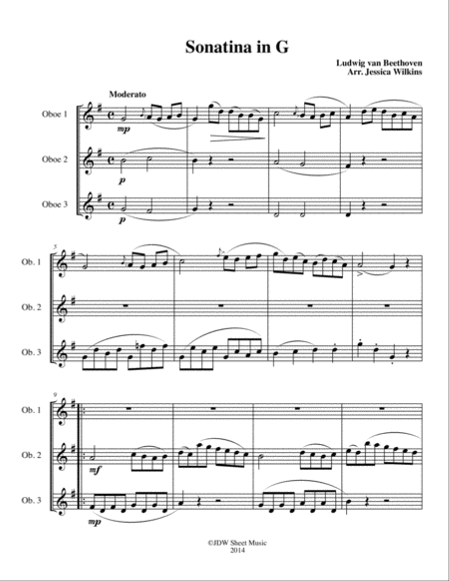 Oboe Trios for Intermediate Players Woodwind Trio scores gallery preview page 1