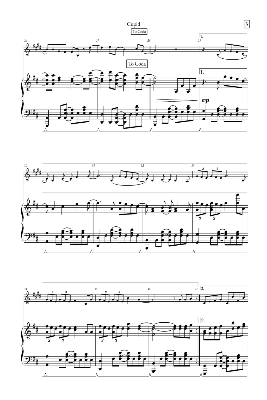 Cupid - Twin Version (Feat. Sabrina Carpenter) B-Flat Clarinet scores gallery preview page 3