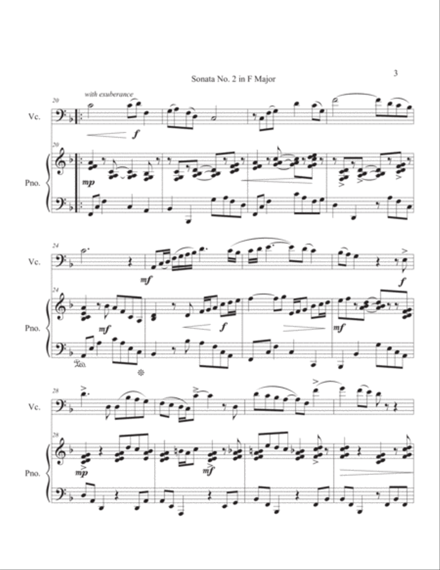 Sonata No. 2 in F Major for Piano and Cello. 
