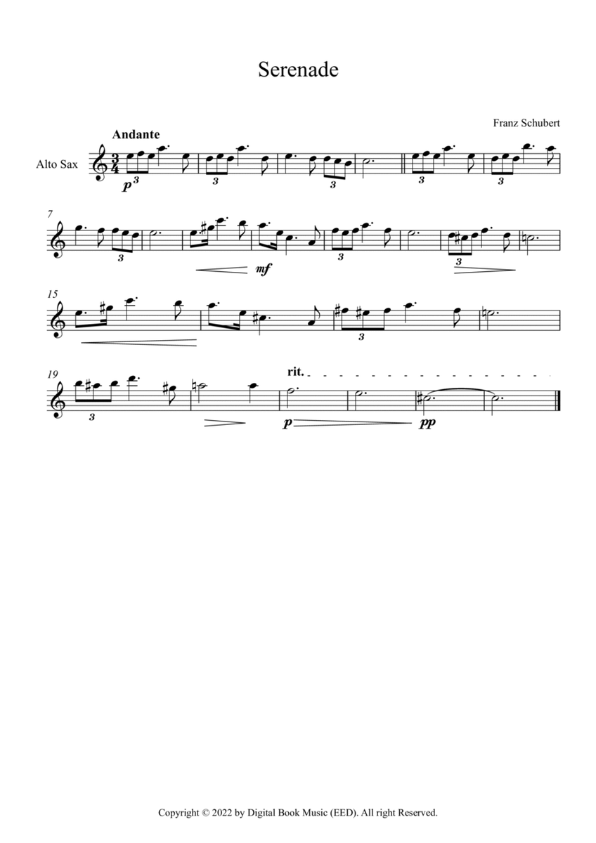 Serenade - Franz Schubert (Alto Sax)