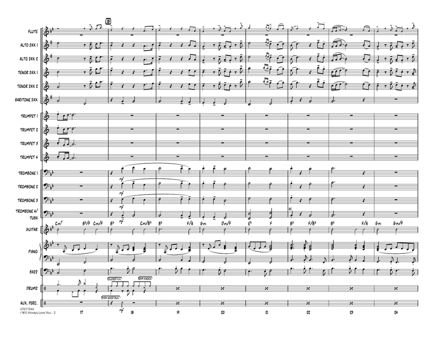 I Will Always Love You - Full Score Jazz Ensemble scores gallery preview page 3