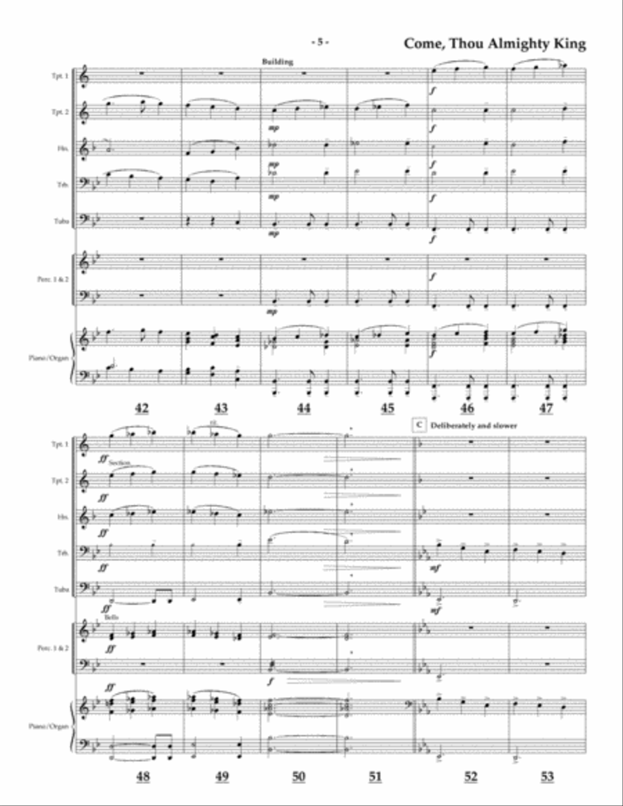 Come Thou Almighty King for Brass Quintet Brass Quintet scores gallery preview page 5