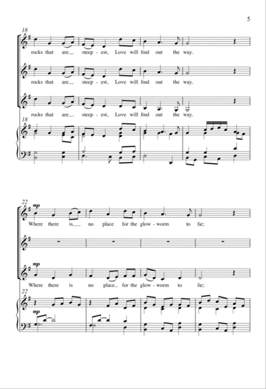 Love Will Find Out the Way SSA scores gallery preview page 4