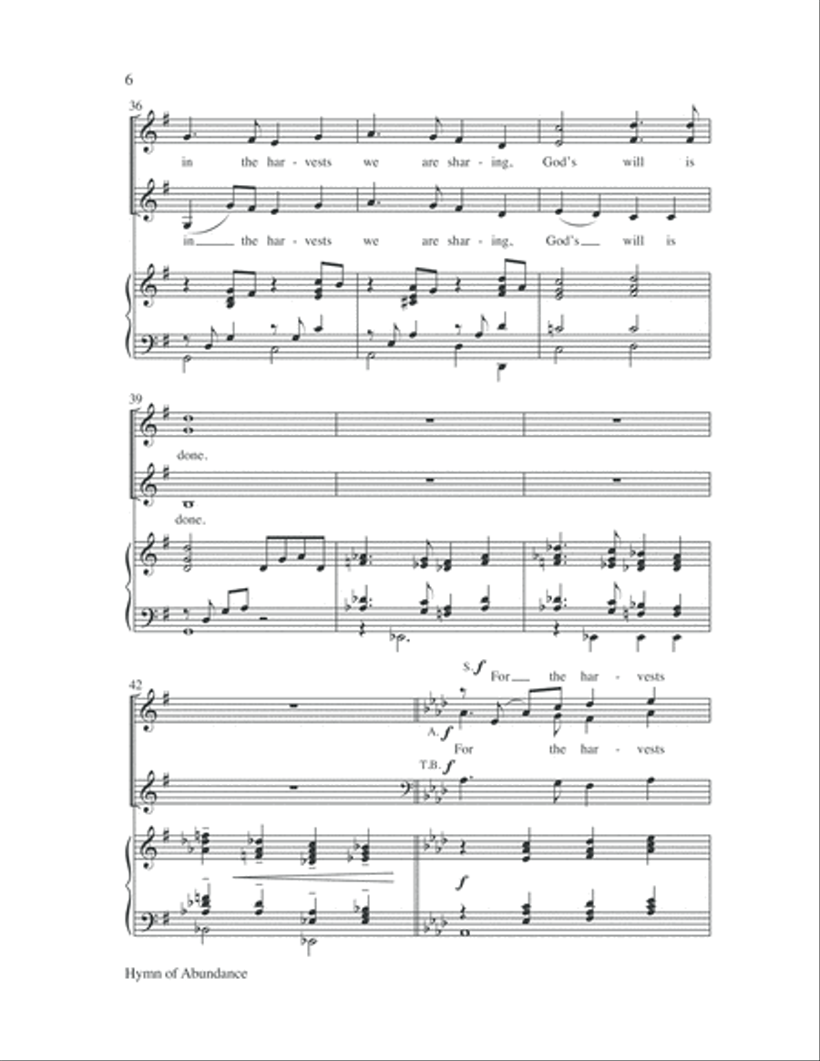Hymn of Abundance 4-Part scores gallery preview page 6