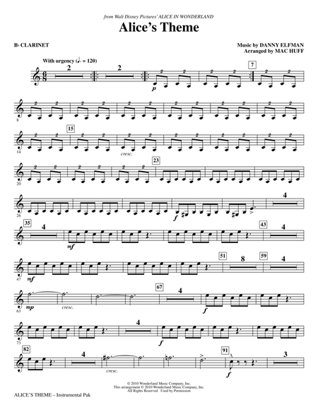 Alice's Theme (from Alice In Wonderland) (arr. Mac Huff) - Clarinet