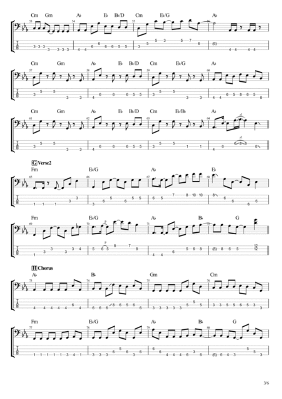 Summer Gravity Bass Guitar scores gallery preview page 3