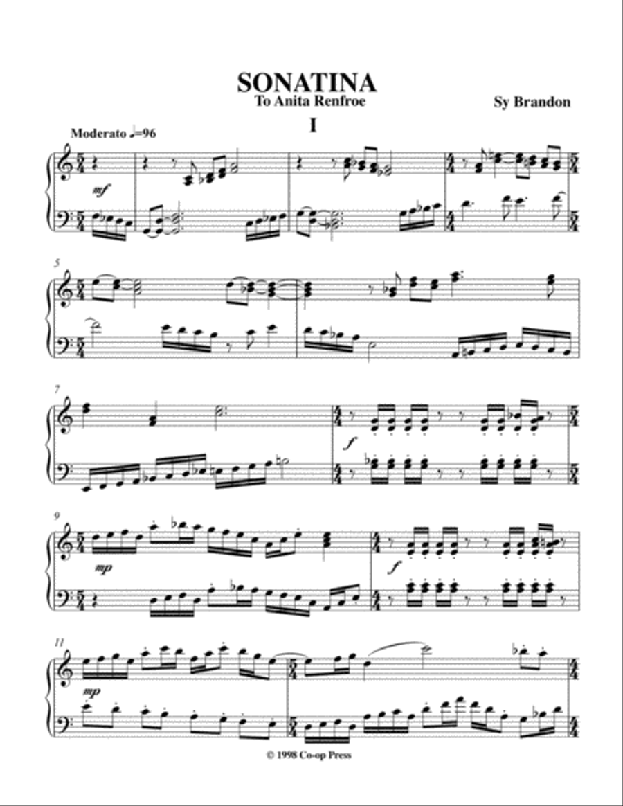 Sonatina for Piano Sonatina for Piano Piano Solo scores gallery preview page 1