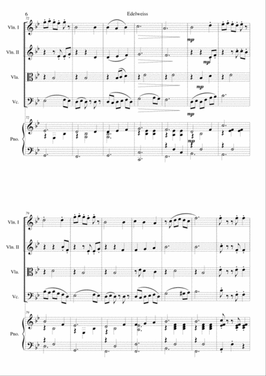 Edelweiss Piano Quintet scores gallery preview page 6