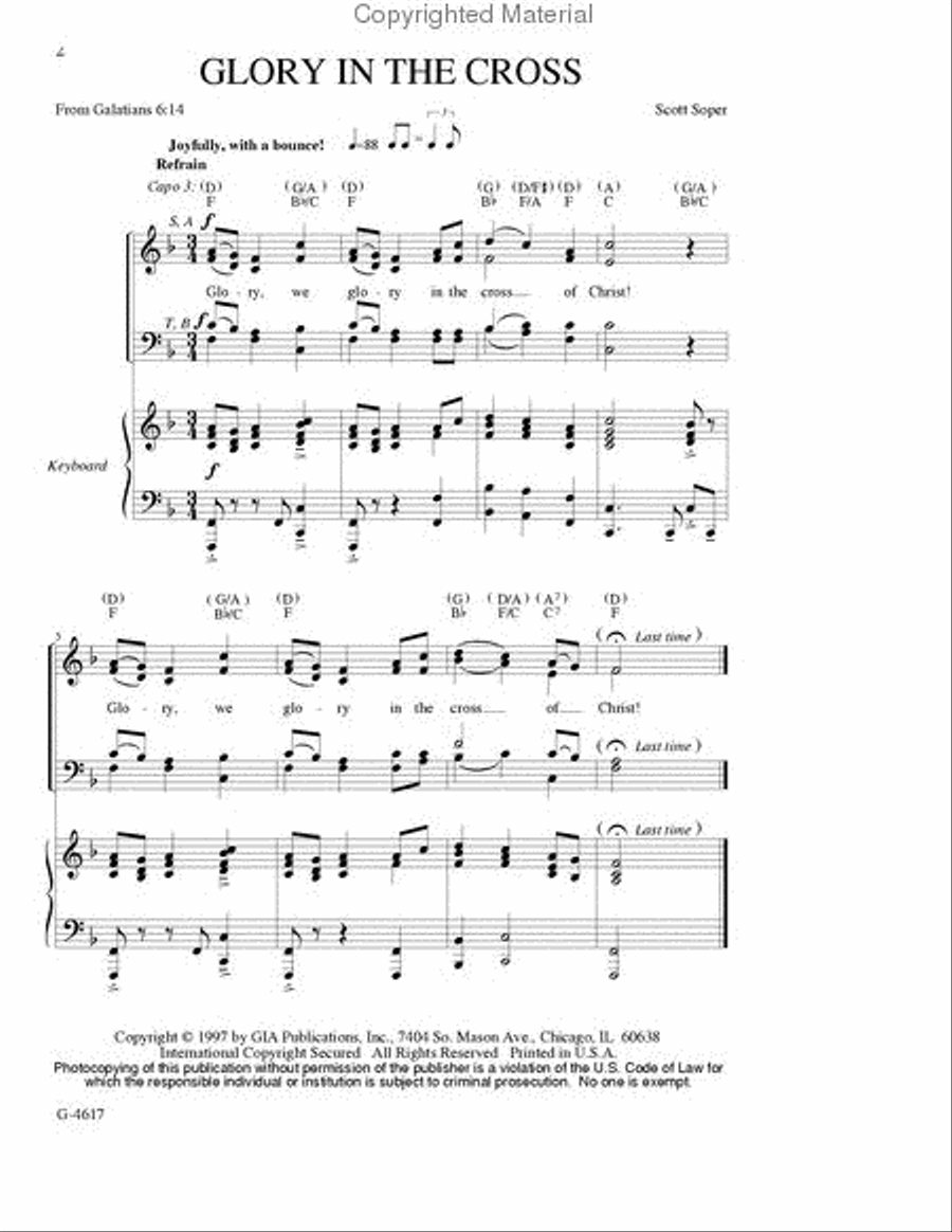 Glory in the Cross / Litany of the Saints 4-Part scores gallery preview page 2