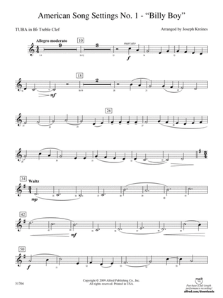 American Song Settings, No. 1: (wp) B-flat Tuba T.C.