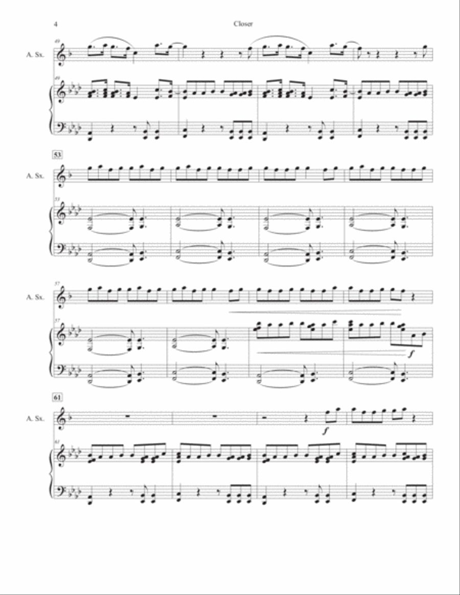 Closer Alto Saxophone scores gallery preview page 5