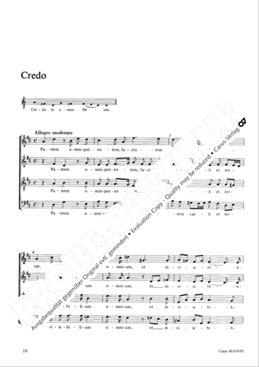 Mass in D Major (Missa in D) 4-Part scores gallery preview page 11