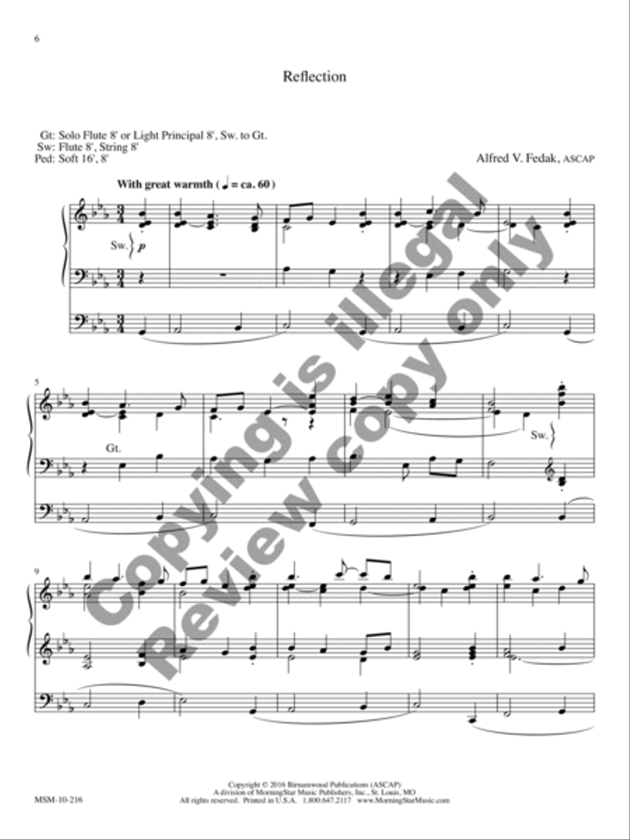 Fanfare, Reflection, and Dance Organ scores gallery preview page 4