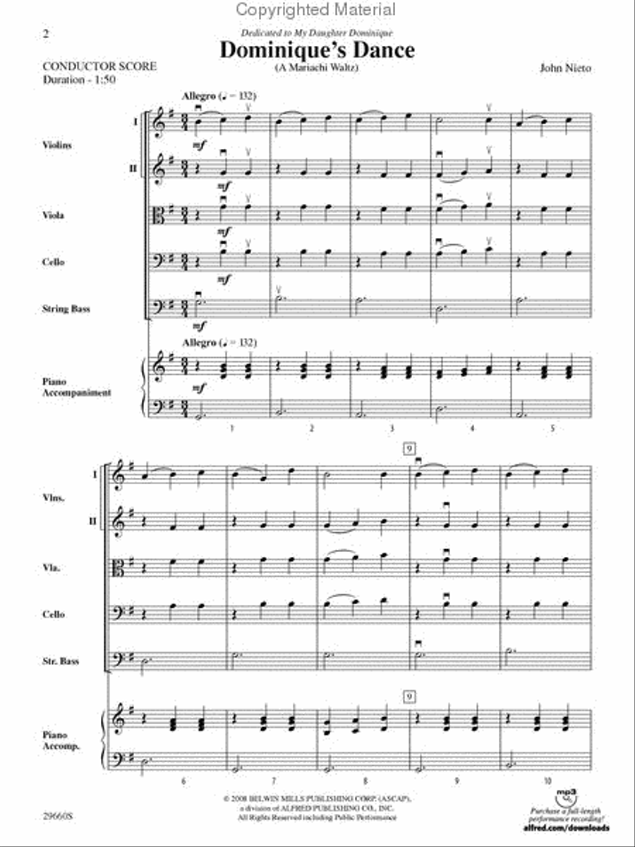Dominique's Dance String Orchestra scores gallery preview page 2