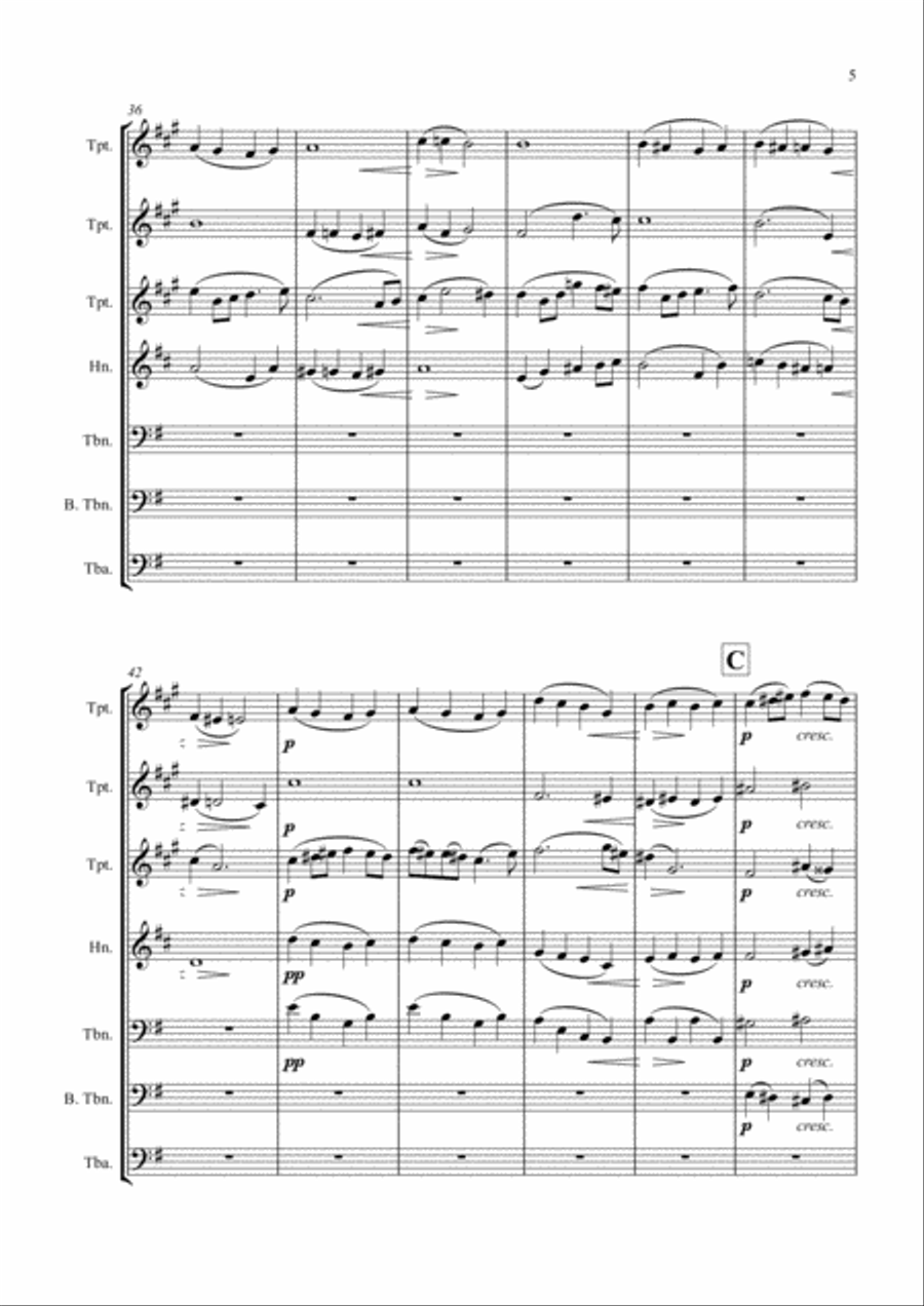 Last Spring from Two Elegiac Melodies (Brass Septet) Brass Ensemble scores gallery preview page 5