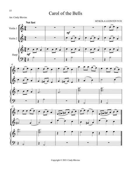 Two Violins and Harp for Christmas, Vol. I (12 arrangements) image number null