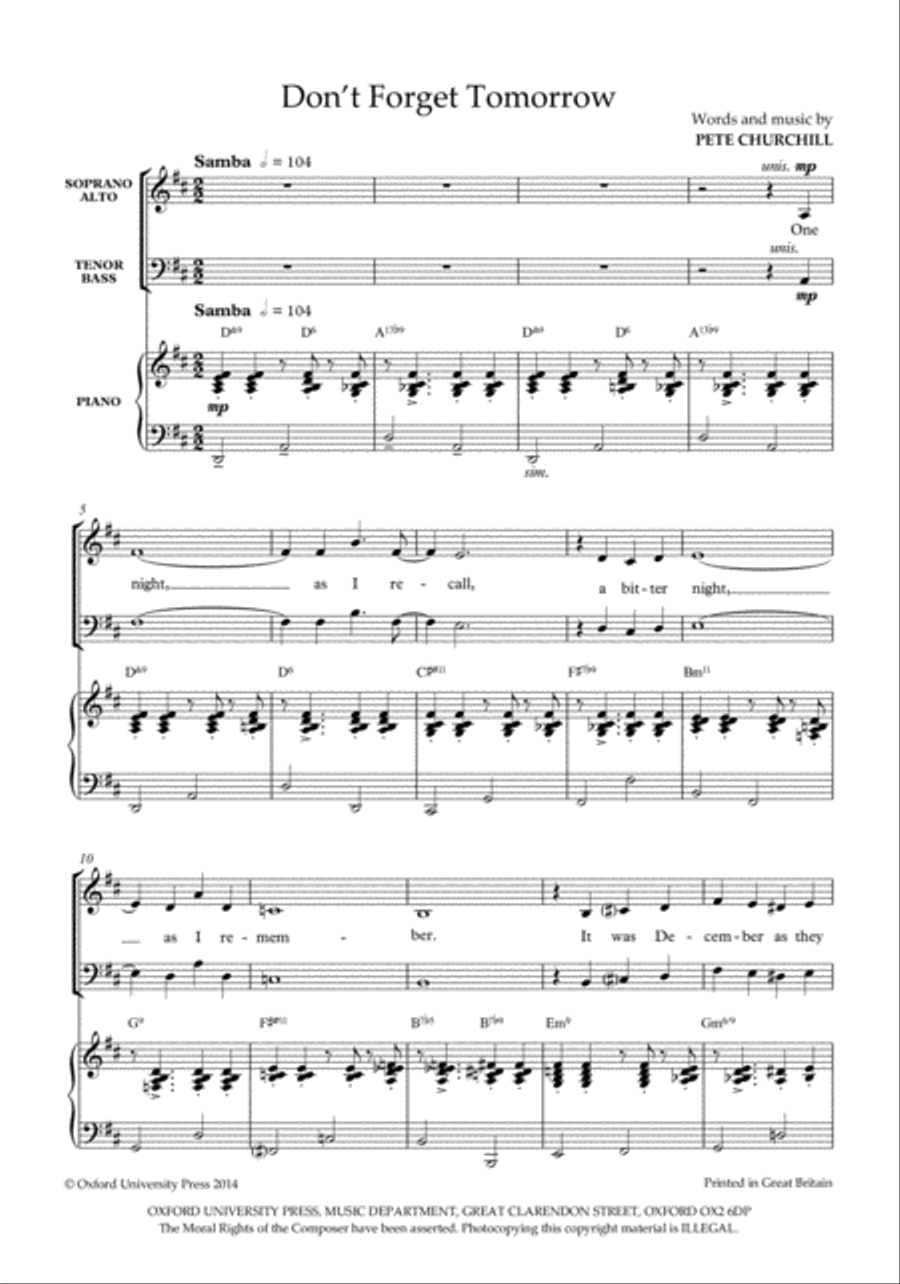 Don't forget tomorrow 4-Part scores gallery preview page 2