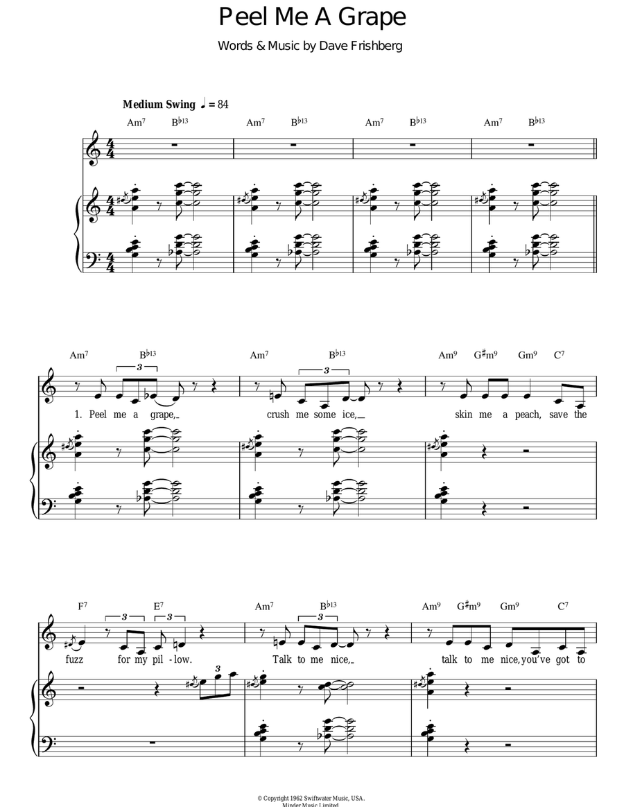 Peel Me A Grape Guitar scores gallery preview page 1