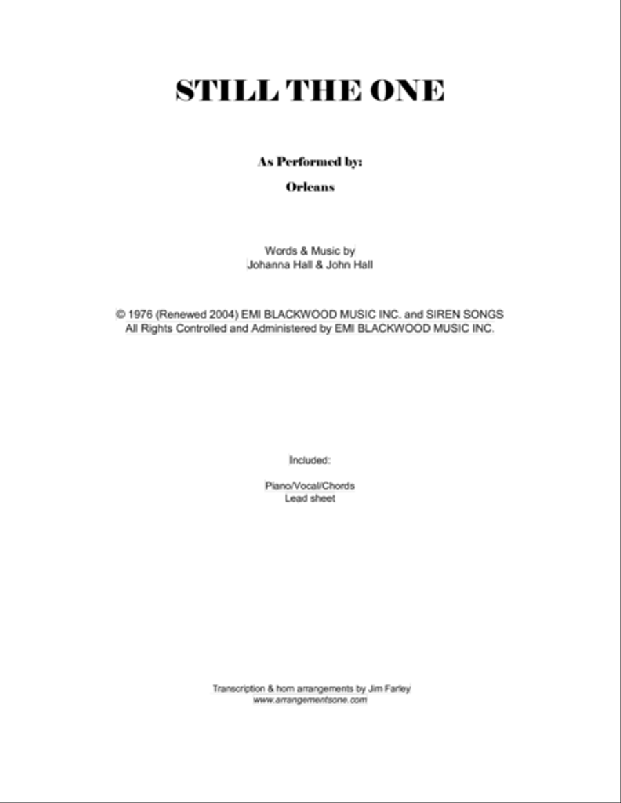 Still The One Voice scores gallery preview page 1